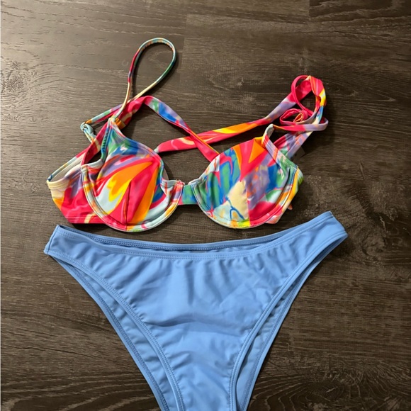 SHEIN Other - SHEIN Multicolor and Blue Bikini Set